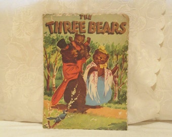 The Three Bears Picture Book, 1951 Goldilocks Fairy Tale, Mid Century Children's Book, Whitman Book, 50's Kids Book, Vintage Story Book,