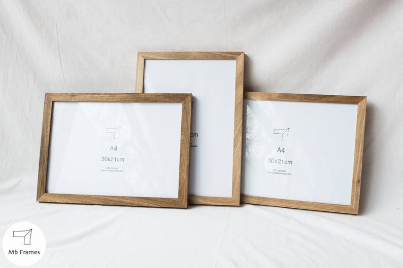 Standard Size Frame Picture Frames Walnut Wood A4 Size Etsy