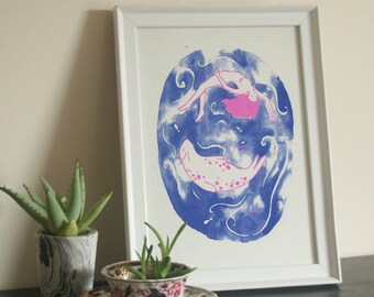 Limited Edition A4 Selkie risograph print
