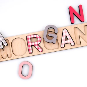 Name puzzle/ Christian gift/pink church name puzzle/ Gift for baby dedication or baptism