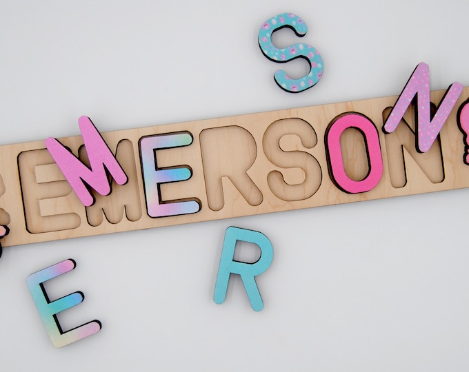 Mermaid Name Puzzle, Personalized First Birthday Gift