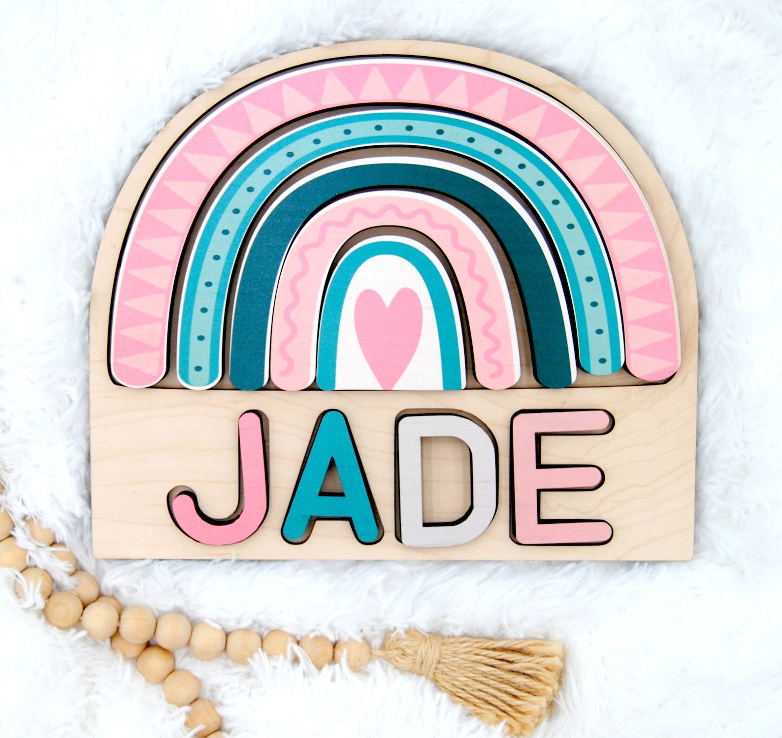 Rainbow Baby Name Puzzle for Kids/personalized Name Puzzle/ Etsy