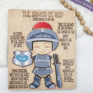 Armor of God Puzzle: Montessori Wooden Bible Toy