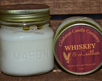 Whiskey & Leather Organic Soy Candle