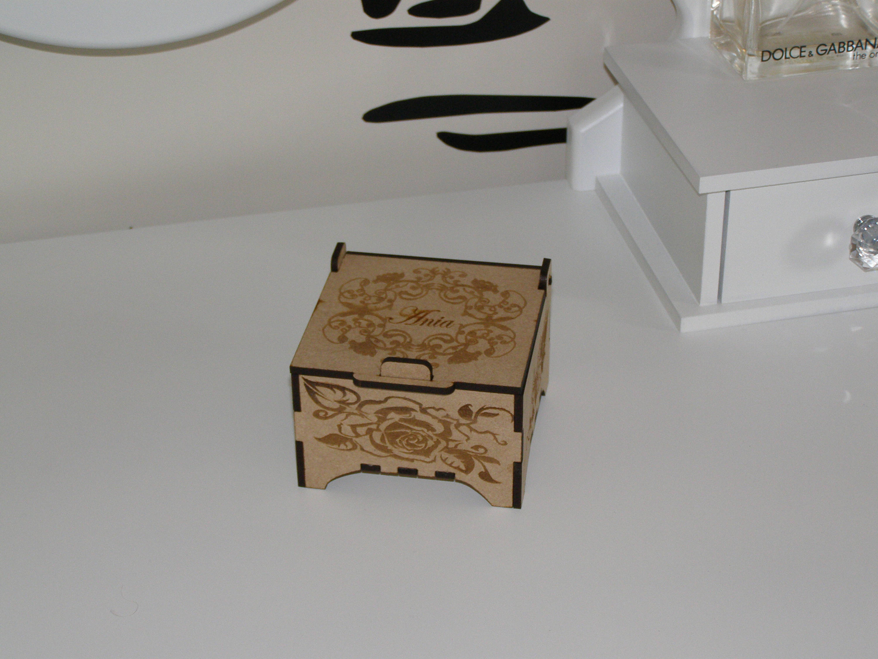 Personalised keepsake laser cut and engraved wooden box. Etsy