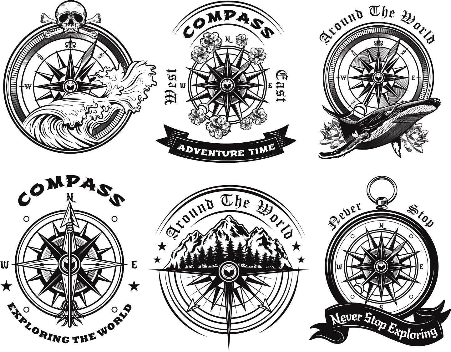 Compass Set Pattern for T-shirt Printing CDR File Digital Etsy
