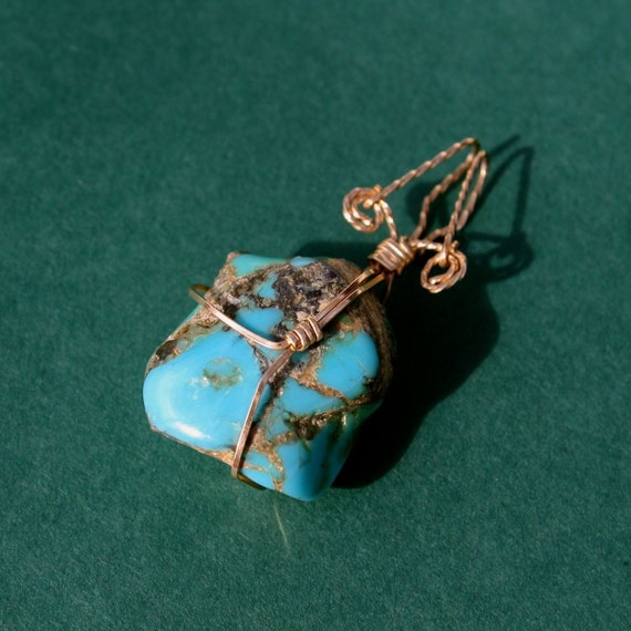 Turquoise and Wire Pendant