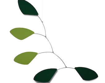 Hope Style Green Leaves Abstract Modern Hanging Mobile Gift - Kinetic Art - Free US Shipping