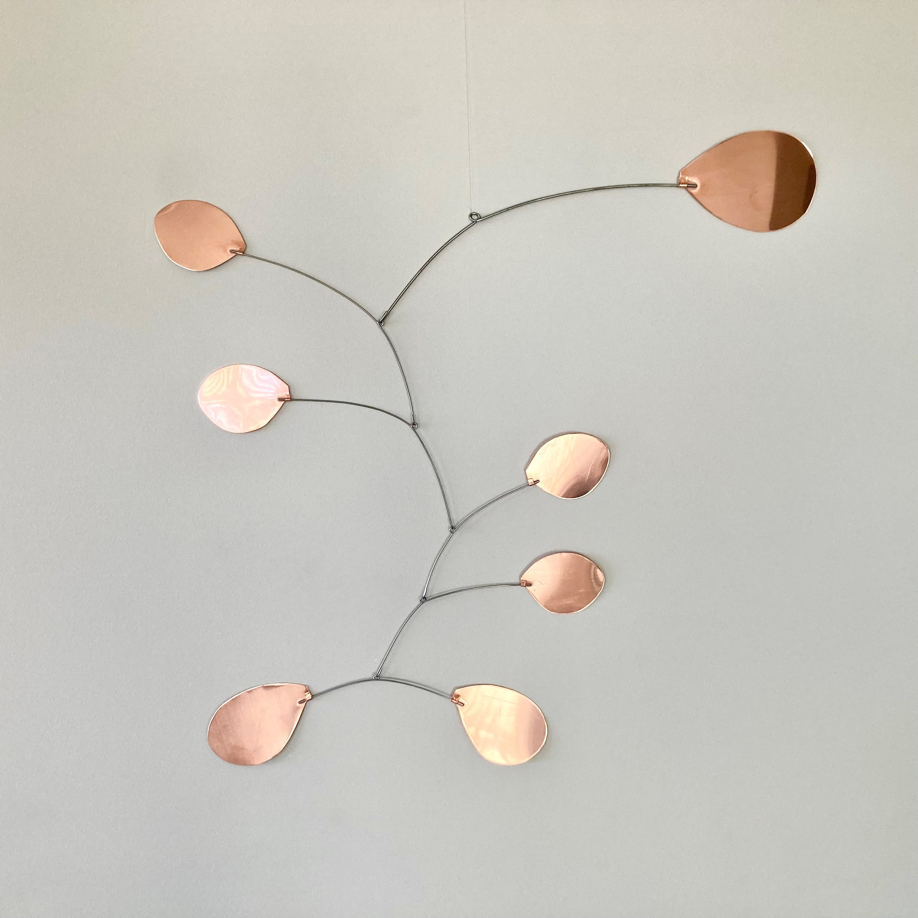 Large Copper Clouds (Wide) Hanging Mobile Abstract Art Kinetic Art Sculpture Free Shipping