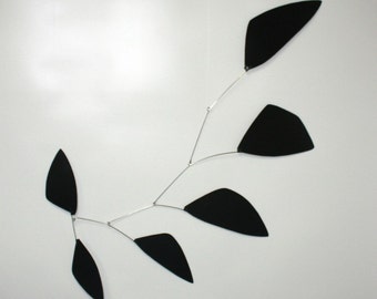 Tribute Hanging Mobile - Black Shapes - Kinetic Art - Free US Shipping