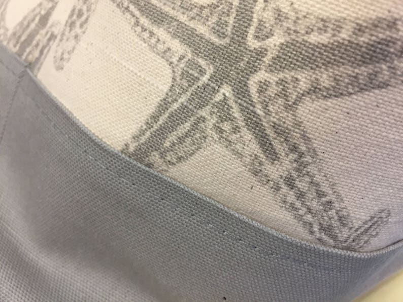 natural color with grey starfish and grey accents large tote Starfish tote