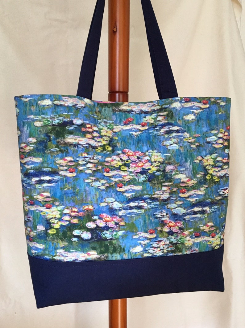 Monet Waterlilies Tote: Small Tote Bag With Magnetic Snap | Etsy