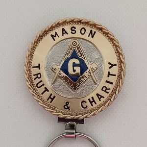 Handcrafted Masonic key chain, TRUTH & CHARITY