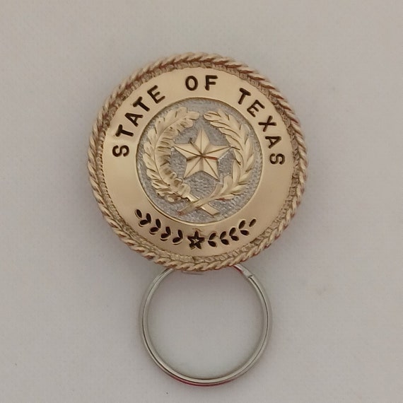 Handcrafted Texas Key Chain with State Seal