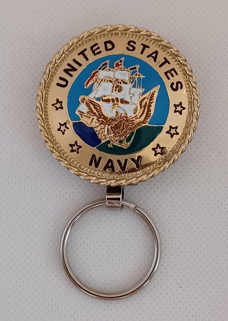 Navy keychain cuddlable holder
