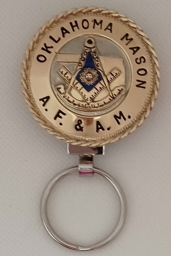 Handcrafted Oklahoma Masonic Key Chain