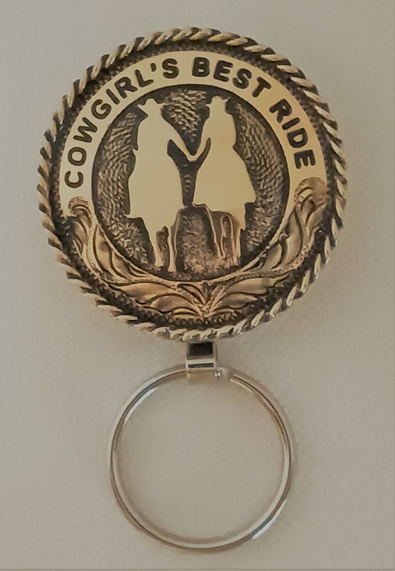 Handcrafted Key Chain Cowgirl's Best Ride