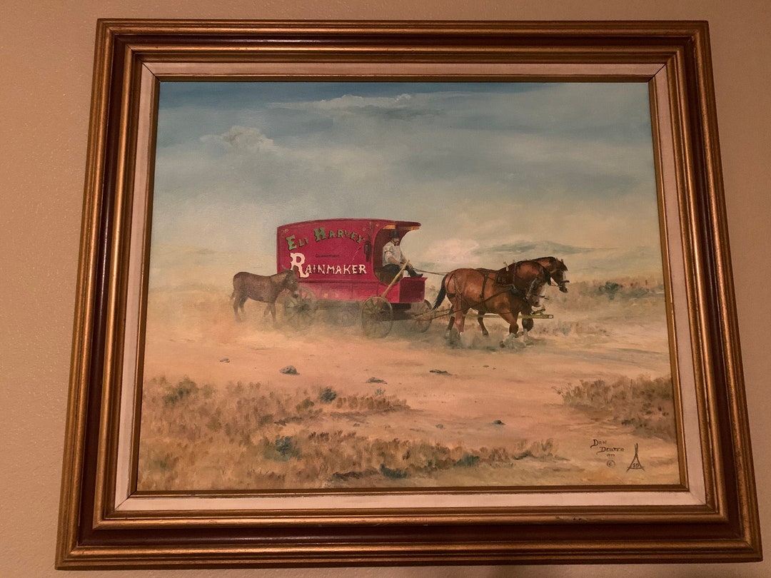 Dan Deuter Original Western Painting 1977 Rainmaker Etsy