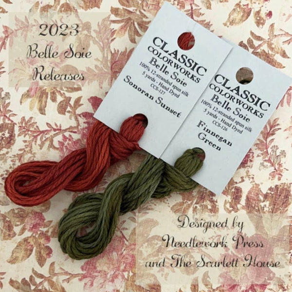 Sonoran Sunset - Belle Soie Silk Classic Colorworks 5-Yard Skein, 6 strand hand-dyed floss (See separate listing for Finnegan Green)