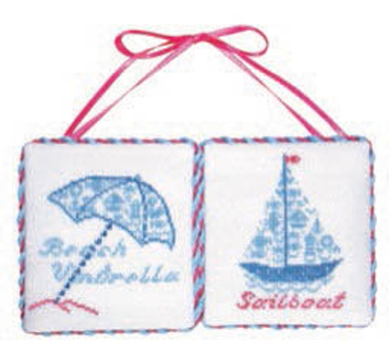 Seaside Series VII Beach Umbrella and Sailboat by JBW Designs NEW
