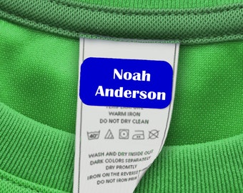 60 Clothing Tag Labels, Laundry Safe Labels for Clothing, Personalized with your Name, CHOOSE YOUR COLOR