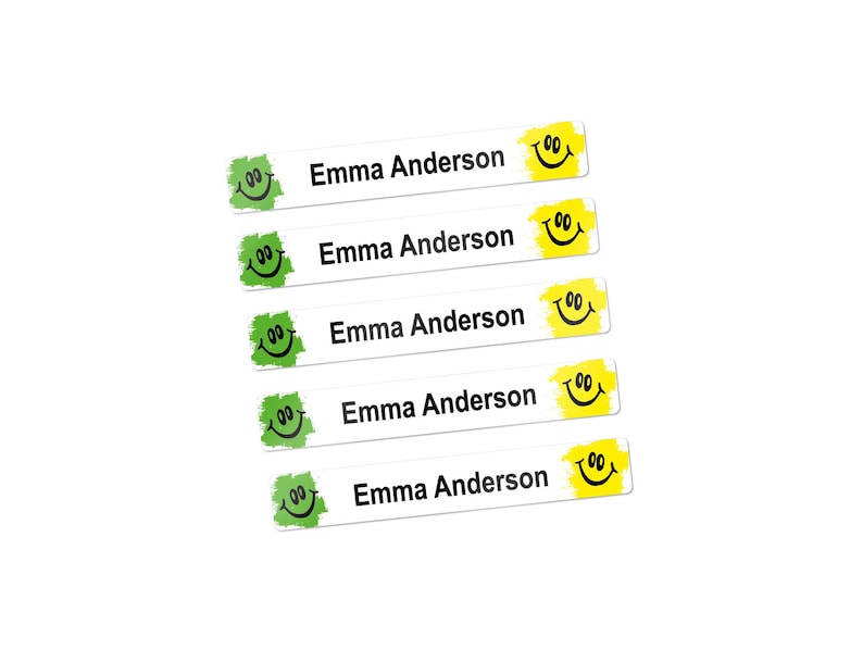 Smile Design 34 MINI LABELS Pencil Labels Crayon Labels School Supply Labels Pen Labels