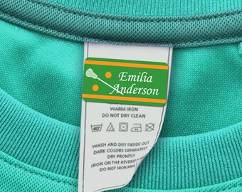 60 School Uniform Labels, Clothing Tag Labels (lacross design)
