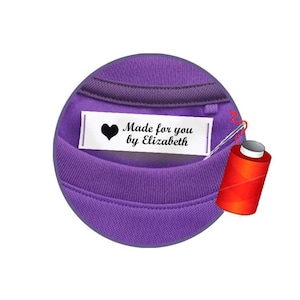 100 Sew On Labels for Clothing with Icon