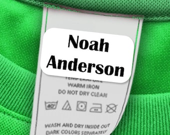 60 Clothing Tag Labels, Laundry Safe Labels for Clothing, Personalized with your Name
