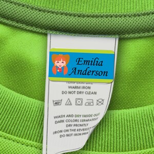 60 Clothing Tag Labels, Camp Name Labels (cowgirl design)