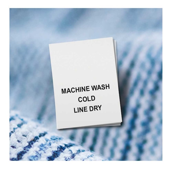 100 PRINTED CARE LABELS (Style 6-Machine Wash Cold...)