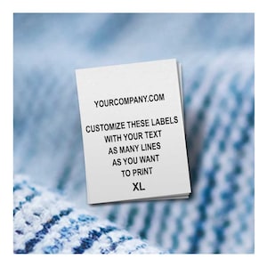 100 CUSTOM CARE LABELS, Garment Labels, Custom Clothing Labels (printed with your text & logo)