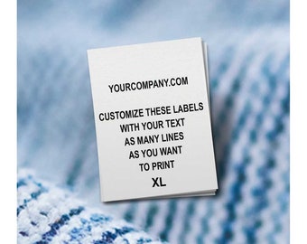 100 CUSTOM CARE LABELS, Garment Labels, Custom Clothing Labels (printed with your text & logo)