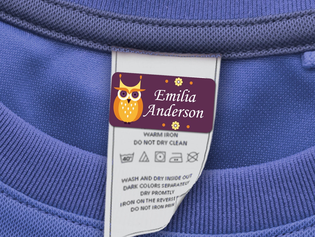 60 Clothing Tag Labels, Laundry Safe Labels for Clothing, Personalized ...