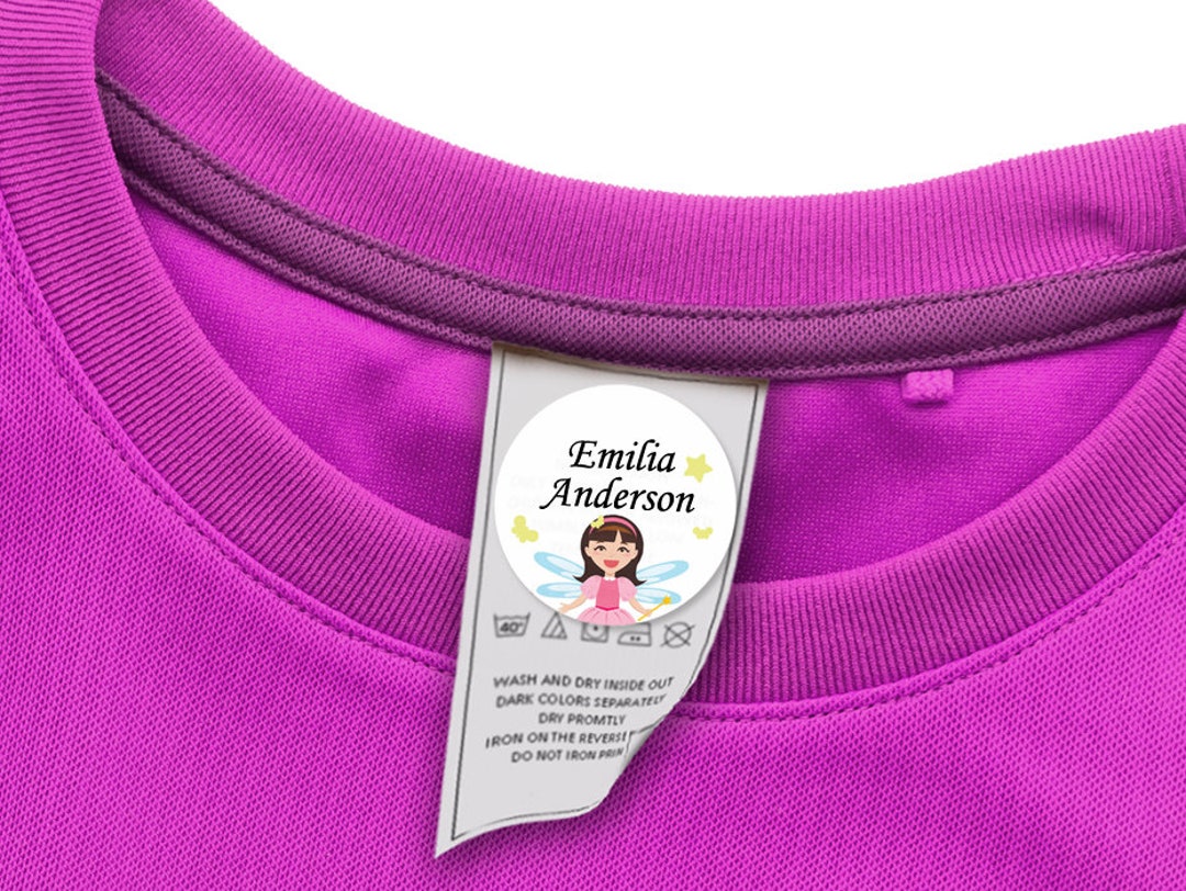 48 ROUND Stick on Laundry Labels for Clothing, Washable Clothing Labels ...