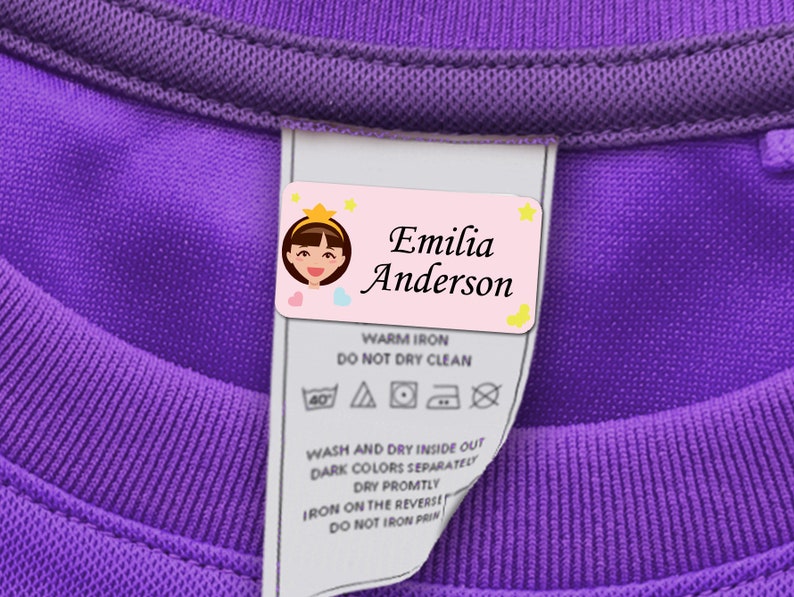 60 Clothing Tag Labels Princess Design Personalized with your Name Daycare Labels for Clothing