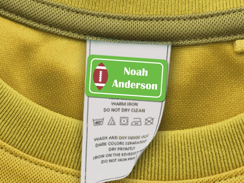 60 School Uniform Labels, Clothing Tag Labels football design image 1
