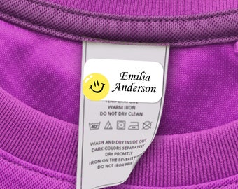 60 Clothing Tag Labels, Laundry Safe Labels for Clothing (Smile Design)