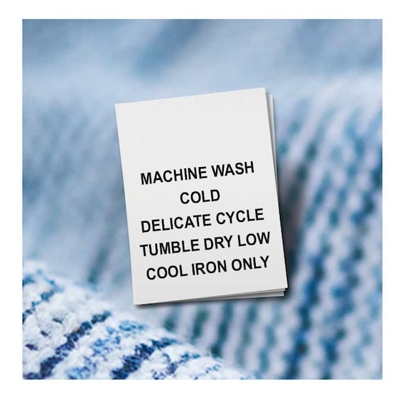 100 PRINTED CARE LABELS (Style 4-Machine Wash Cold...)