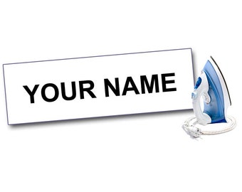 100 IRON ON Clothing Labels, 1, 2, or 3 Lines, Personalized with Your Text