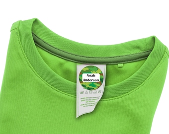 48 ROUND Clothing Tag Labels, Laundry Safe Labels for Clothing (Camo Design)