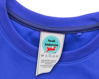 48 Round Clothing Tag Labels, Laundry Safe Labels for Clothing, Personalized (CHOOSE YOUR DESIGN)