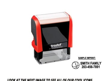 CLOTHING STAMP personalized with text & icon