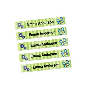 34 Skinny Pen or Pencil Labels, Labels for School Supplies (Butterfly Design)