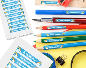 34 KIDS LABELS, Perfect for School or Camp (Rainbow Design)