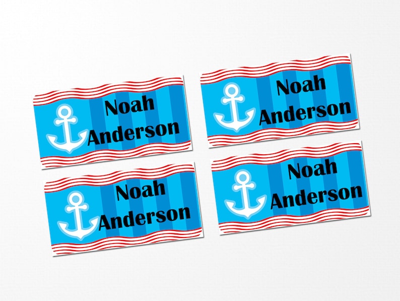 Nautical Design Laundry Safe Labels for Clothing 60 Clothing Tag Labels Personalized with your Name
