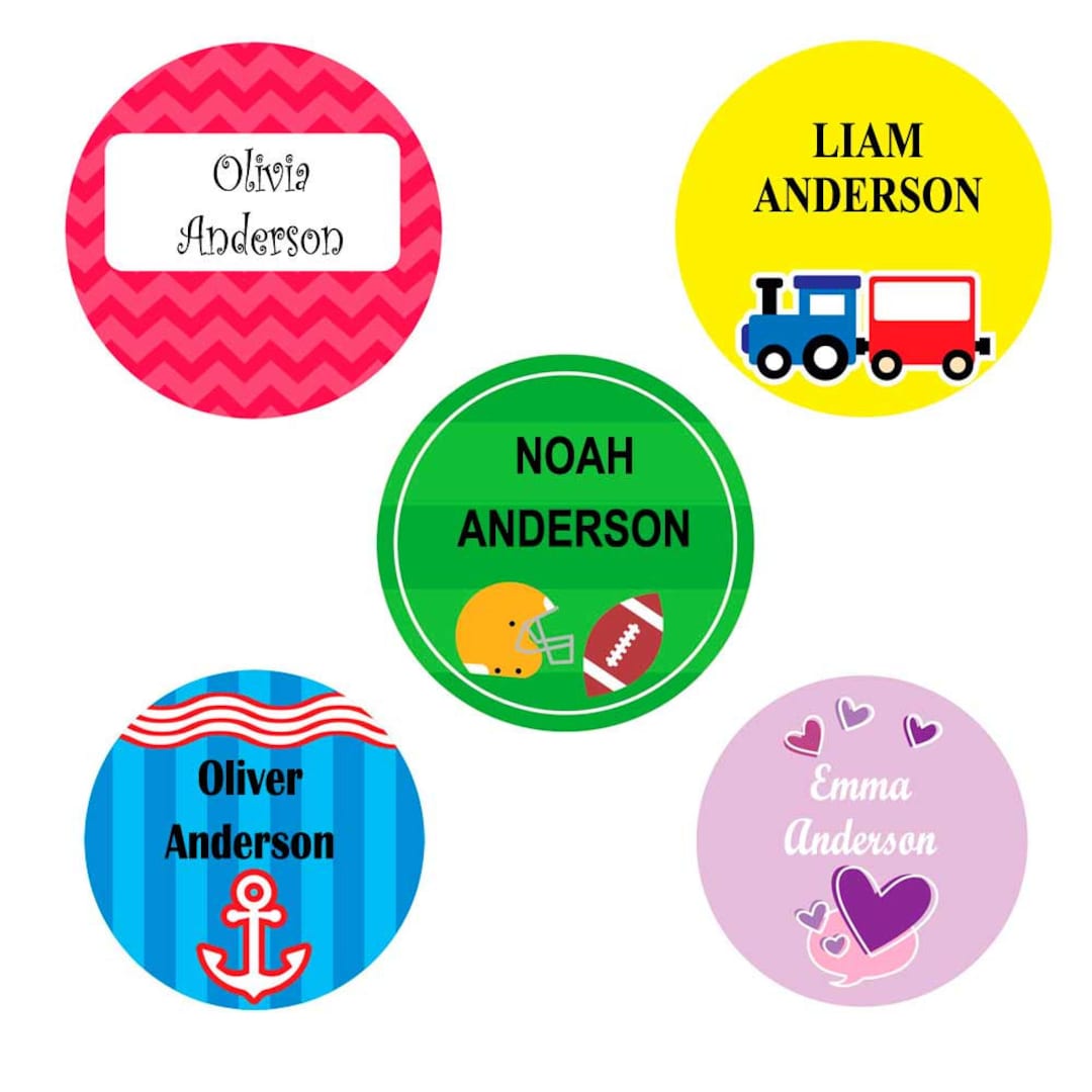24 ROUND Customized Kids Labels, Baby Bottle Labels, Sippy Cup Labels