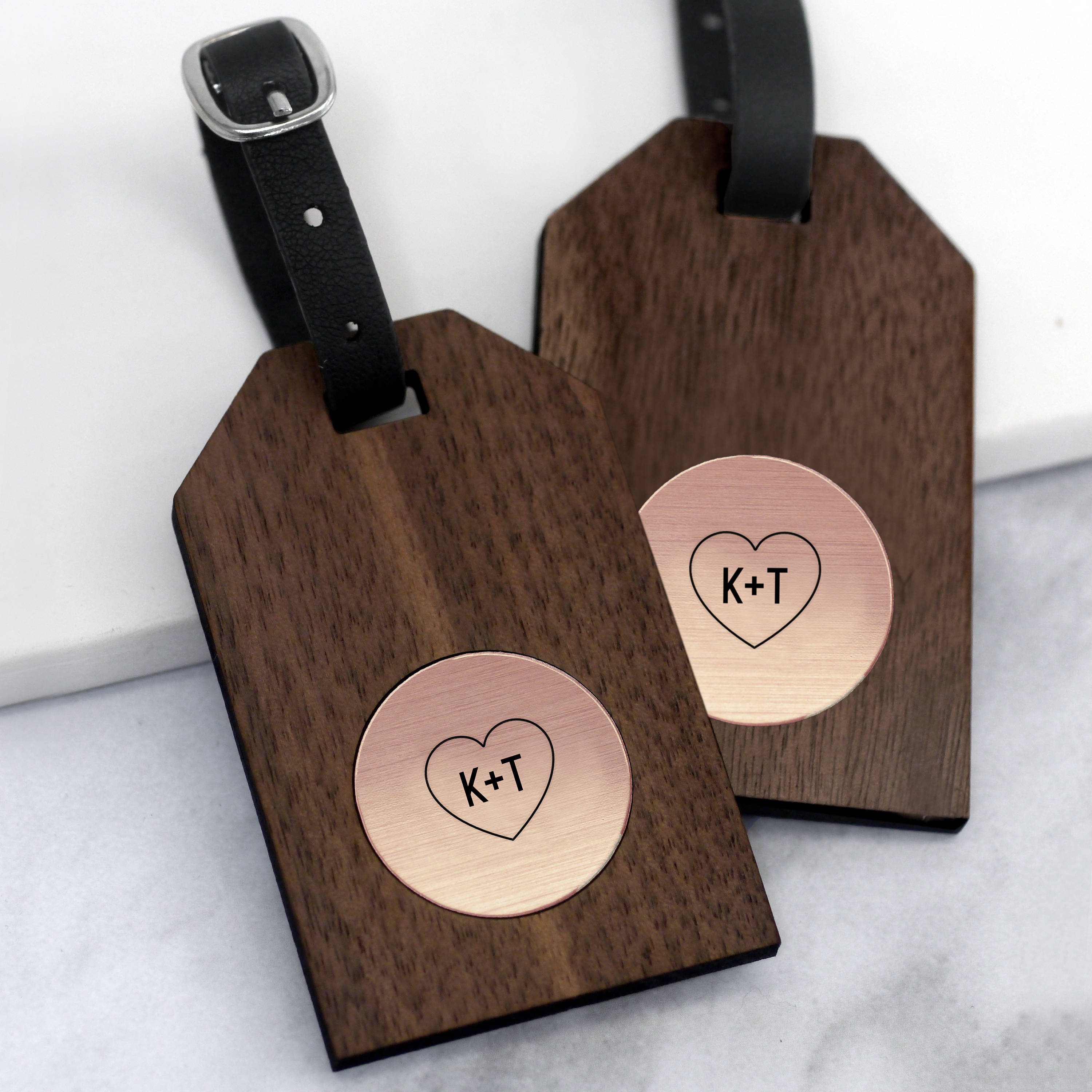 rose gold luggage tags