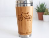 Tazza da Caffè Bici, Tazza da Viaggio Bicicletta di Bambù, Regalo Per Lui, Regalo Ciclista, Regalo per Lui, Tazza da Viaggio Bicicletta In Legno Personalizzata