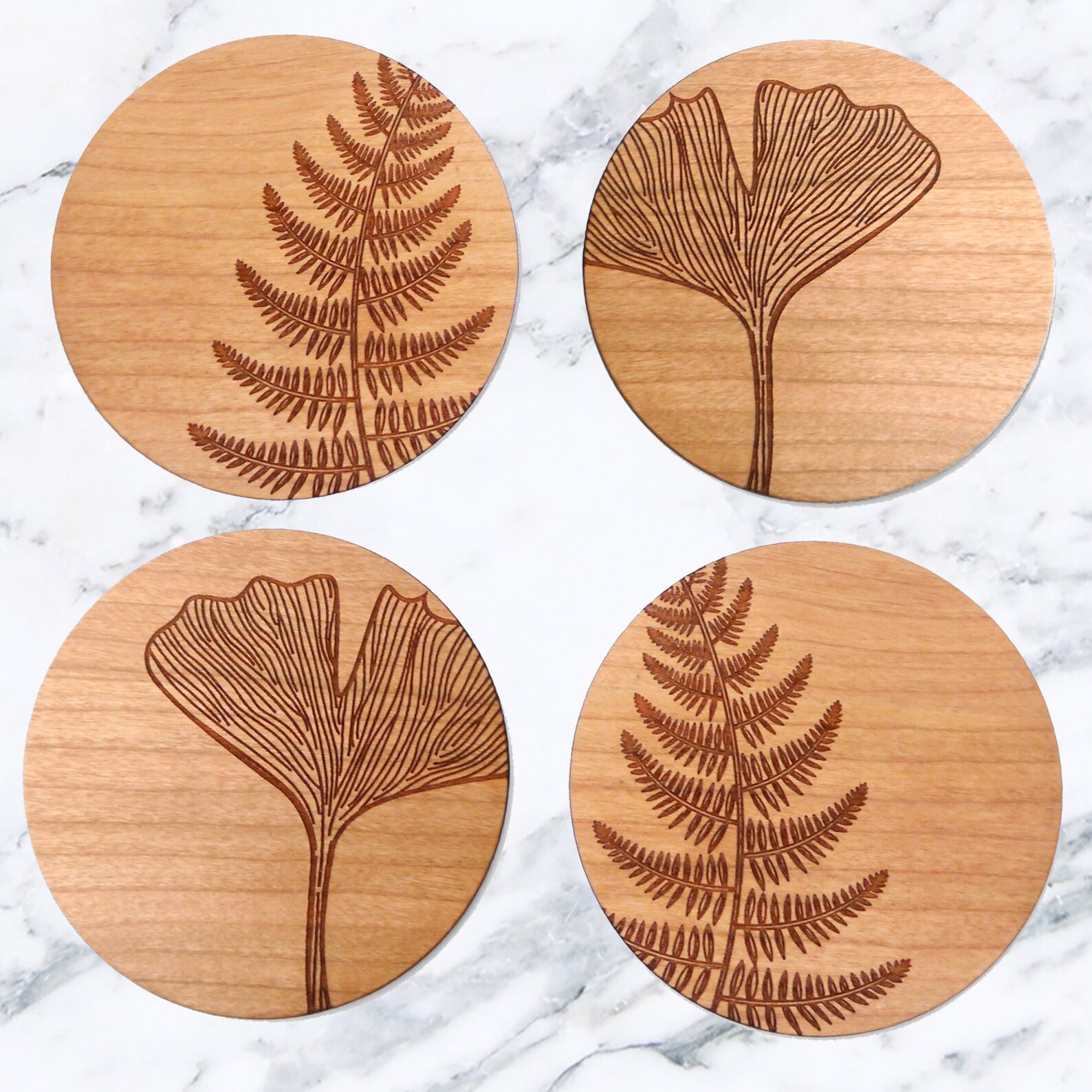 Set of Botanical Coasters Leaf Coasters Gift For Plant Etsy